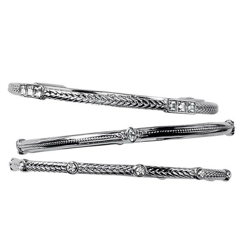 NWT-B Marais retired Lia Sophia set of 3 jewel patterned bangle set.